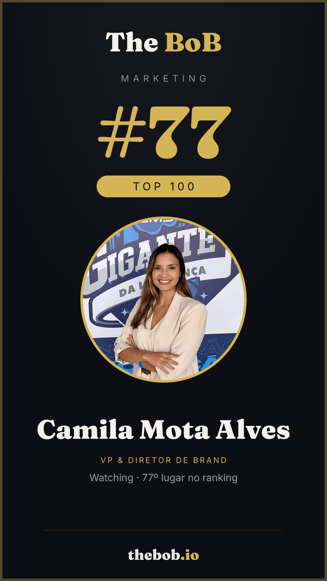 Selo The BoB · Camila Mota Alves