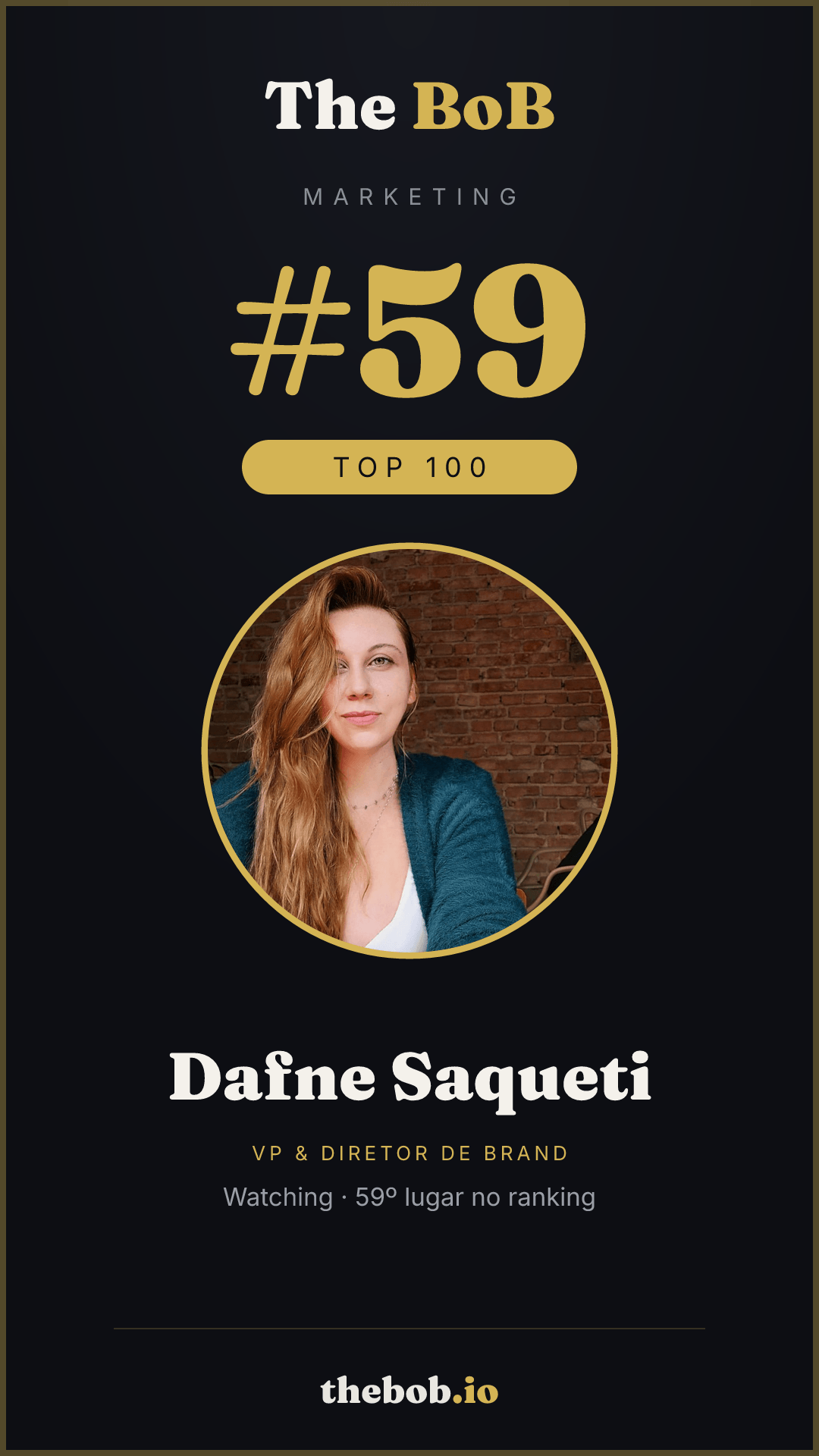 Selo The BoB · Dafne Saqueti