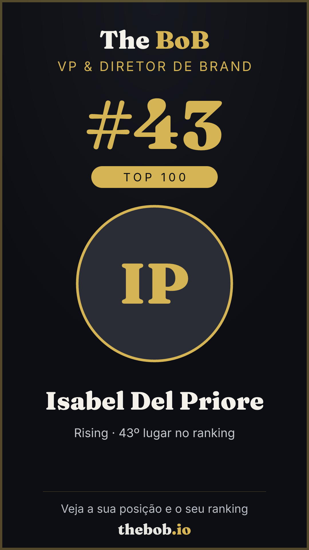 Selo The BoB · Isabel Del Priore