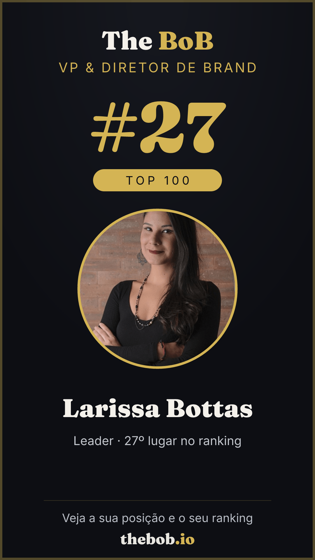 Selo The BoB · Larissa Bottas