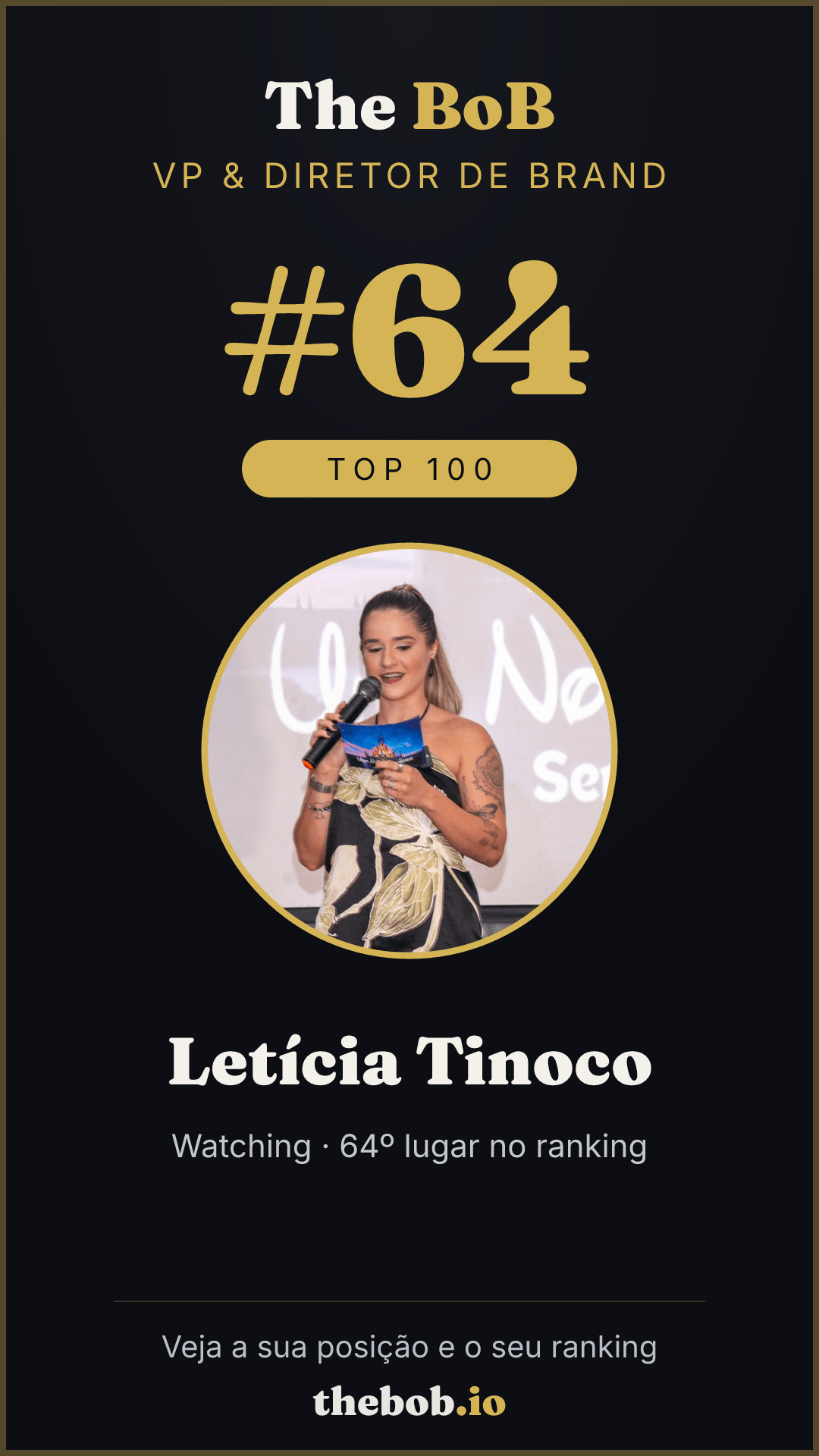 Selo The BoB · Letícia Tinoco