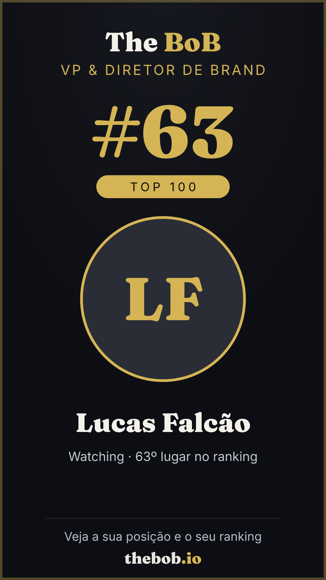 Selo The BoB · Lucas Falcão