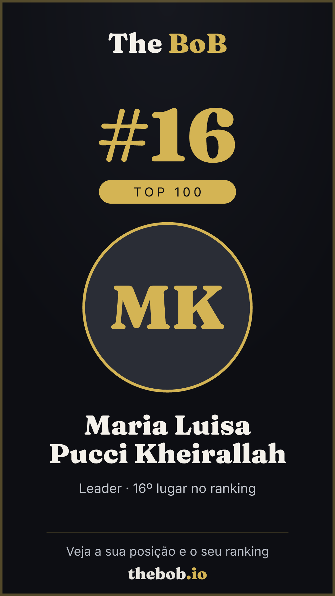 Selo The BoB · Maria Luisa Pucci Kheirallah