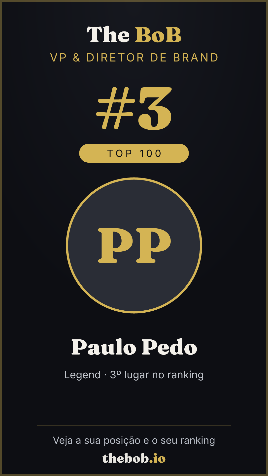 Selo The BoB · Paulo Pedo