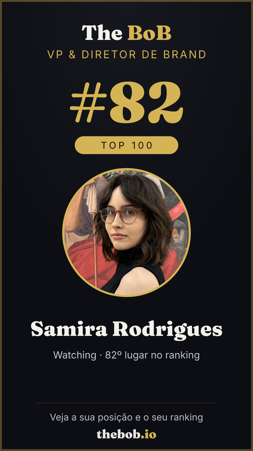 Selo The BoB · Samira Rodrigues