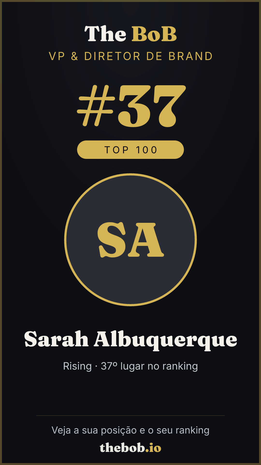 Selo The BoB · Sarah Albuquerque