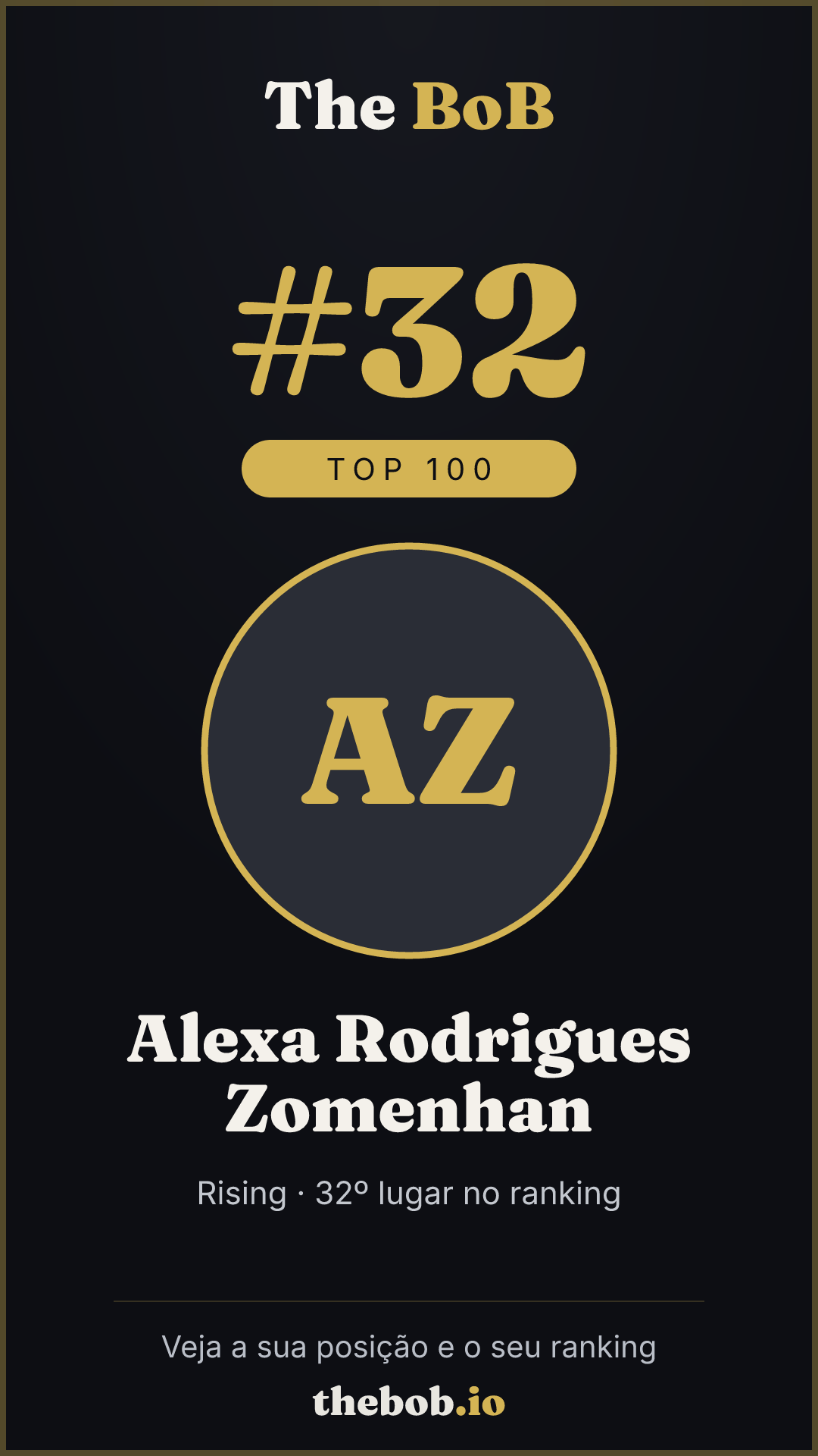 Selo The BoB · Alexa Rodrigues Zomenhan