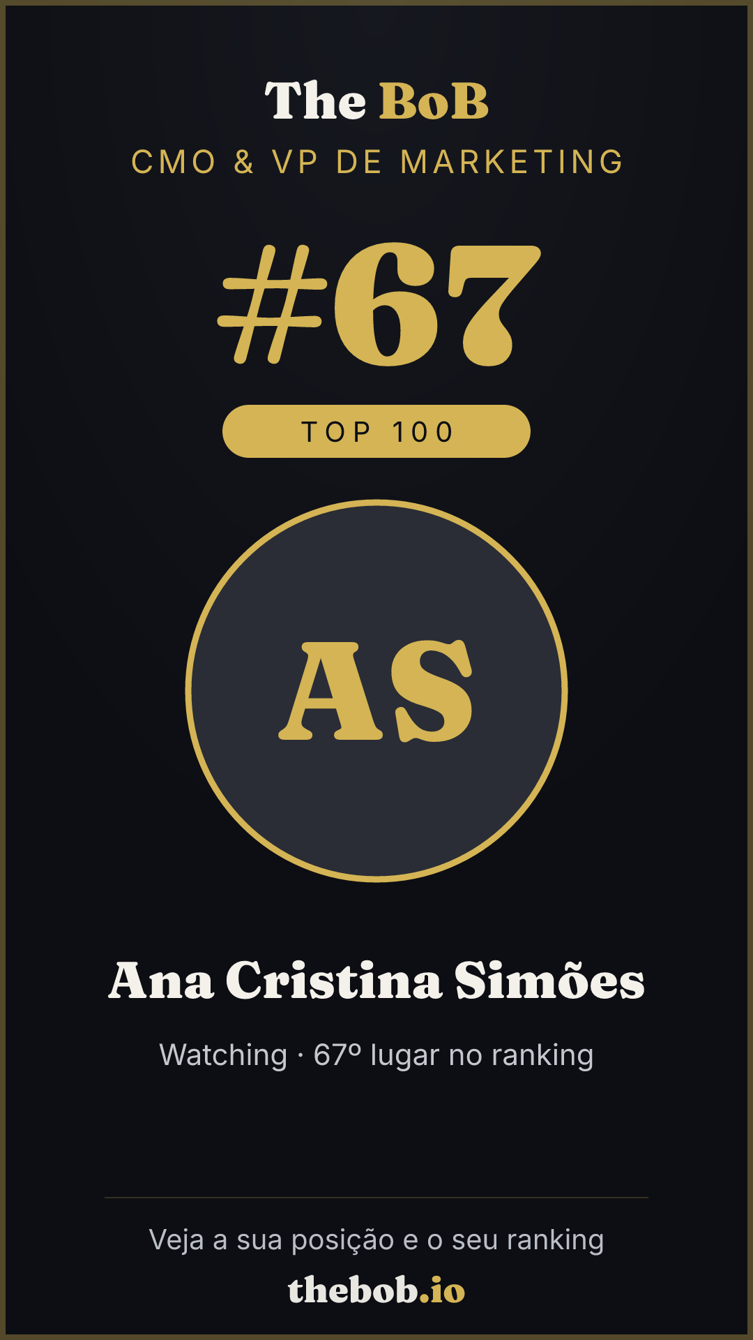 Selo The BoB · Ana Cristina Simões