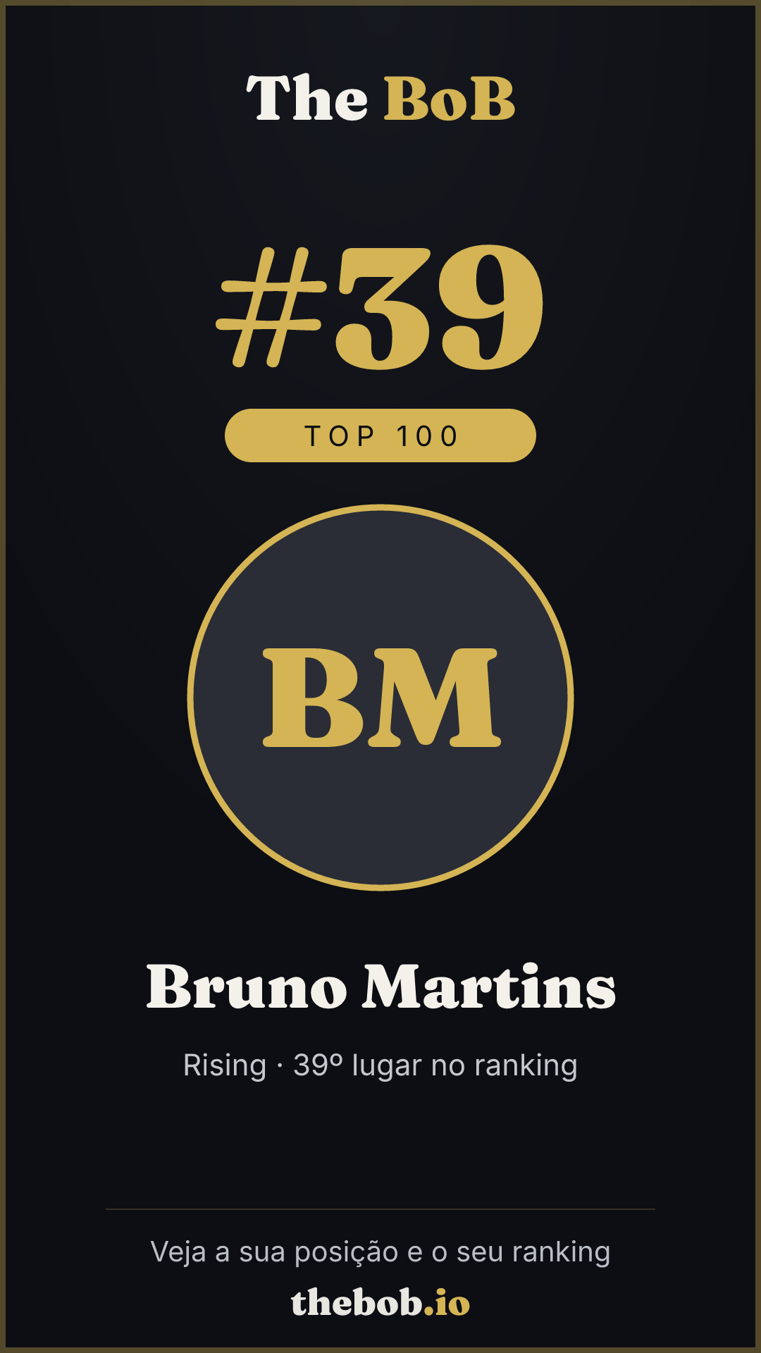 Selo The BoB · Bruno Martins