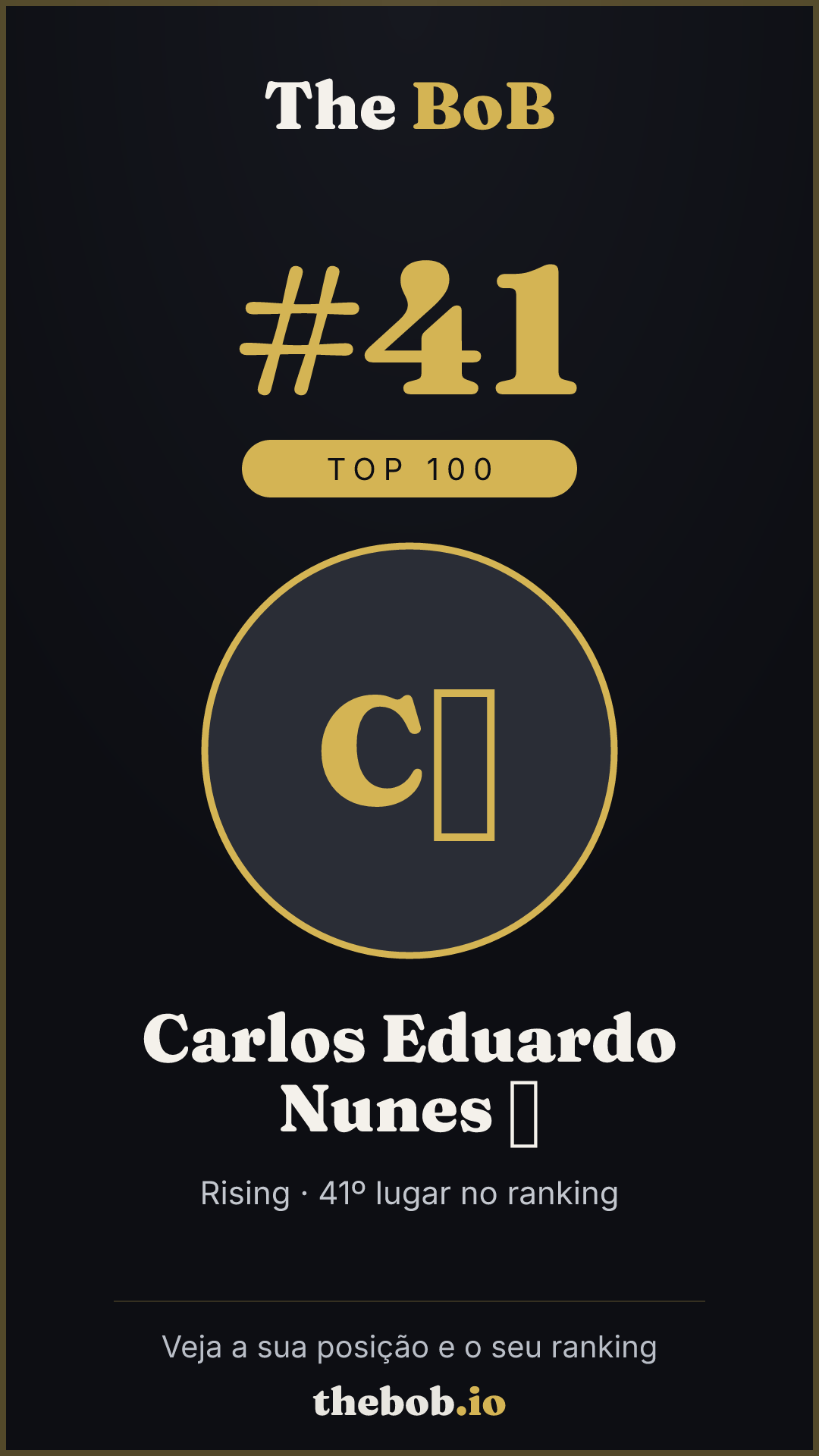 Selo The BoB · Carlos Eduardo Nunes ∴