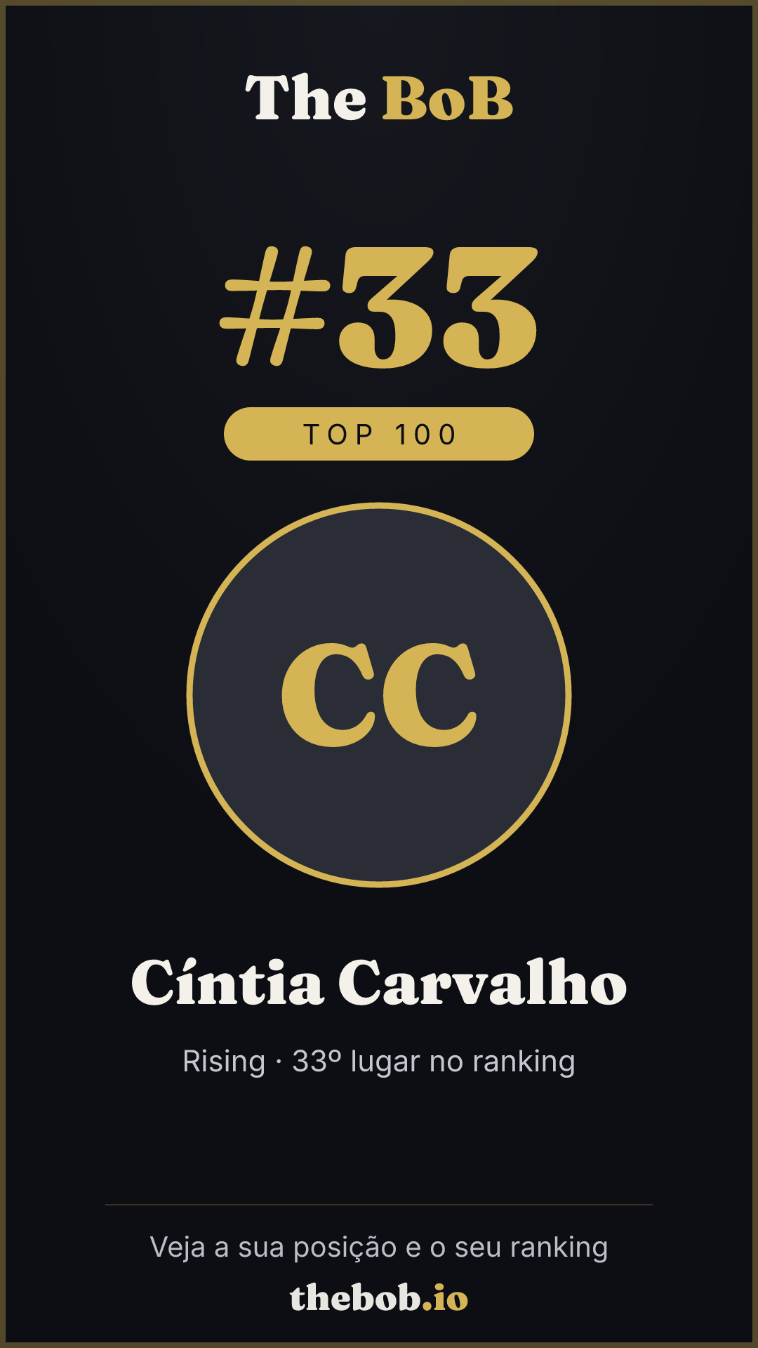 Selo The BoB · Cíntia Carvalho