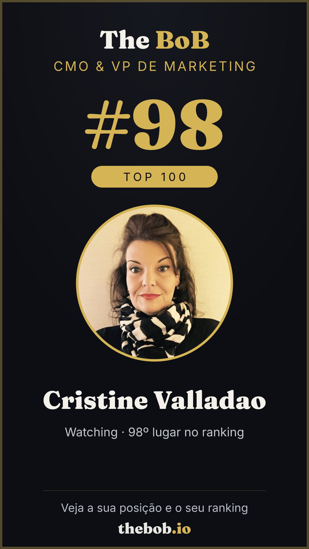 Selo The BoB · Cristine Valladao