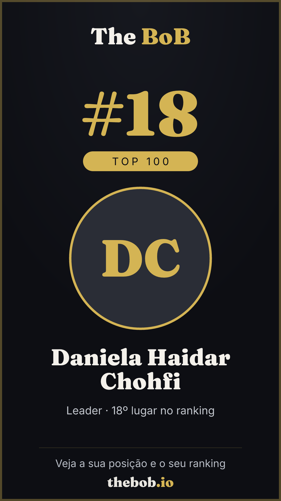 Selo The BoB · Daniela Haidar Chohfi