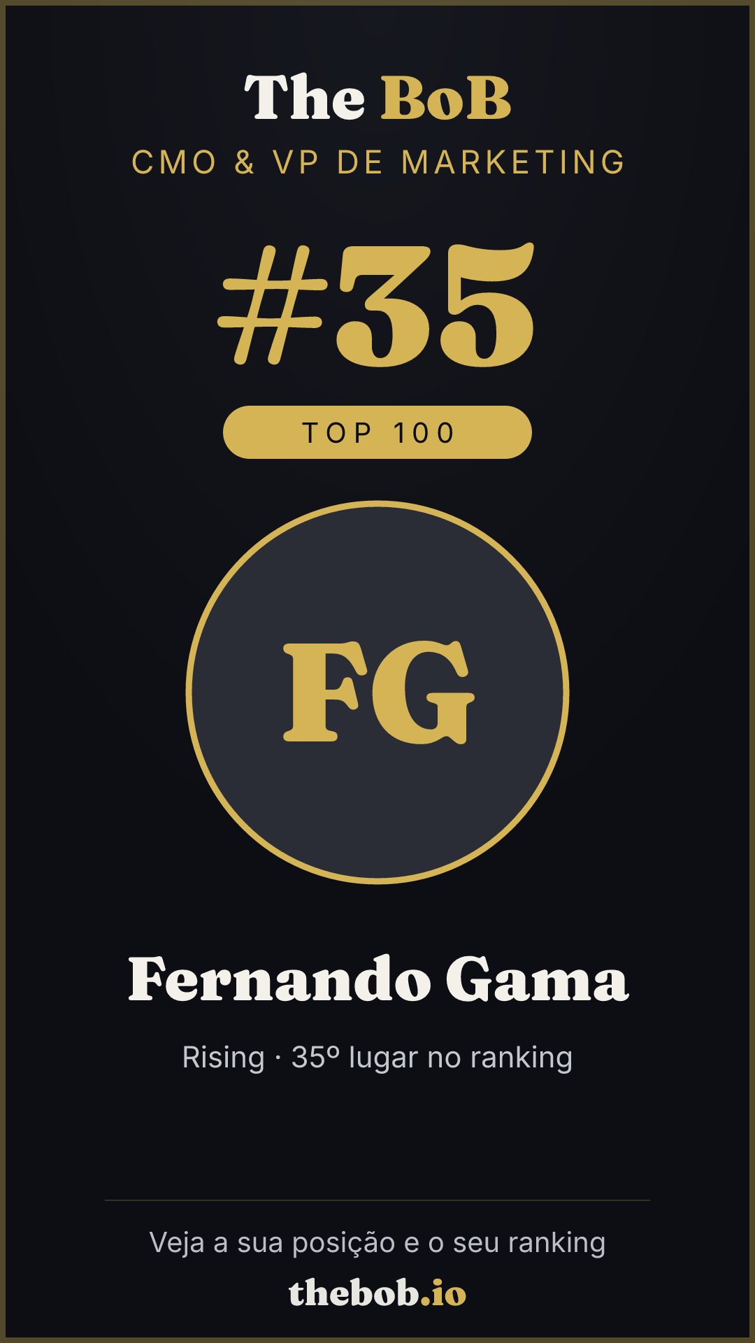 Selo The BoB · Fernando Gama
