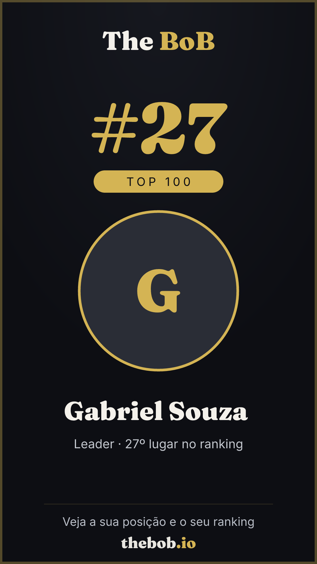 Selo The BoB · Gabriel Souza ️‍