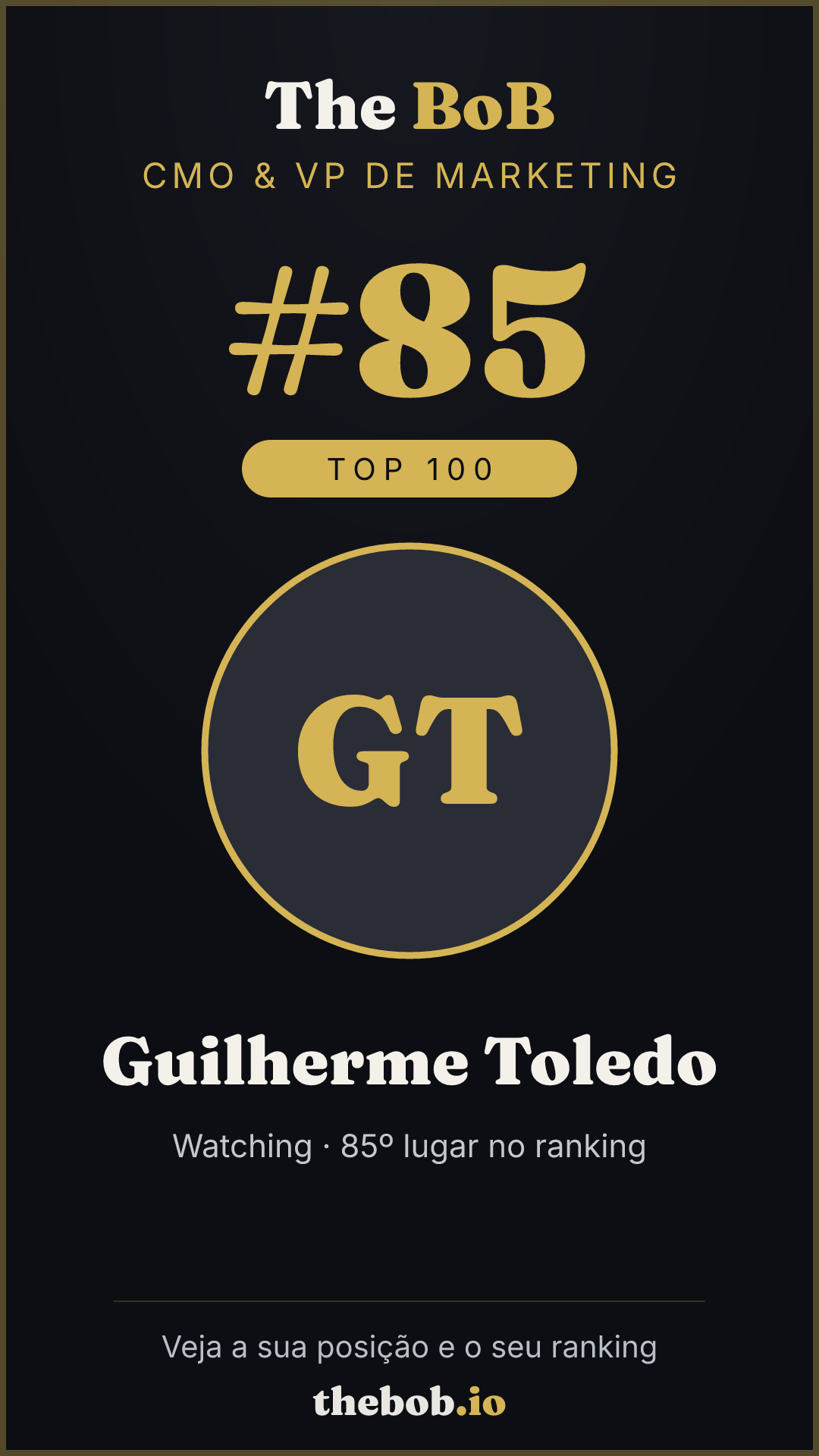 Selo The BoB · Guilherme Toledo