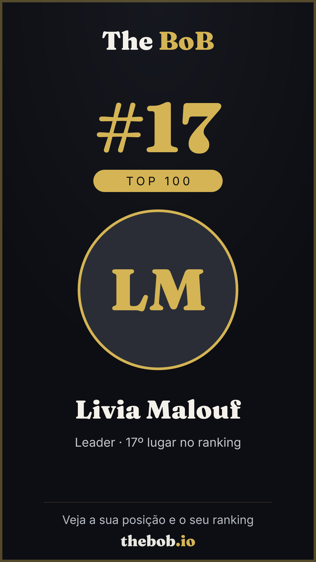Selo The BoB · Livia Malouf