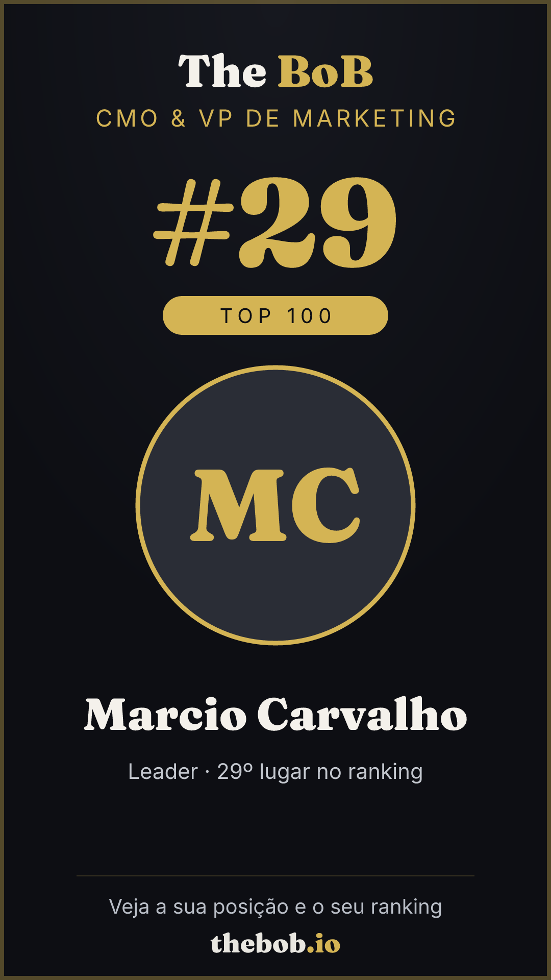 Selo The BoB · Marcio Carvalho