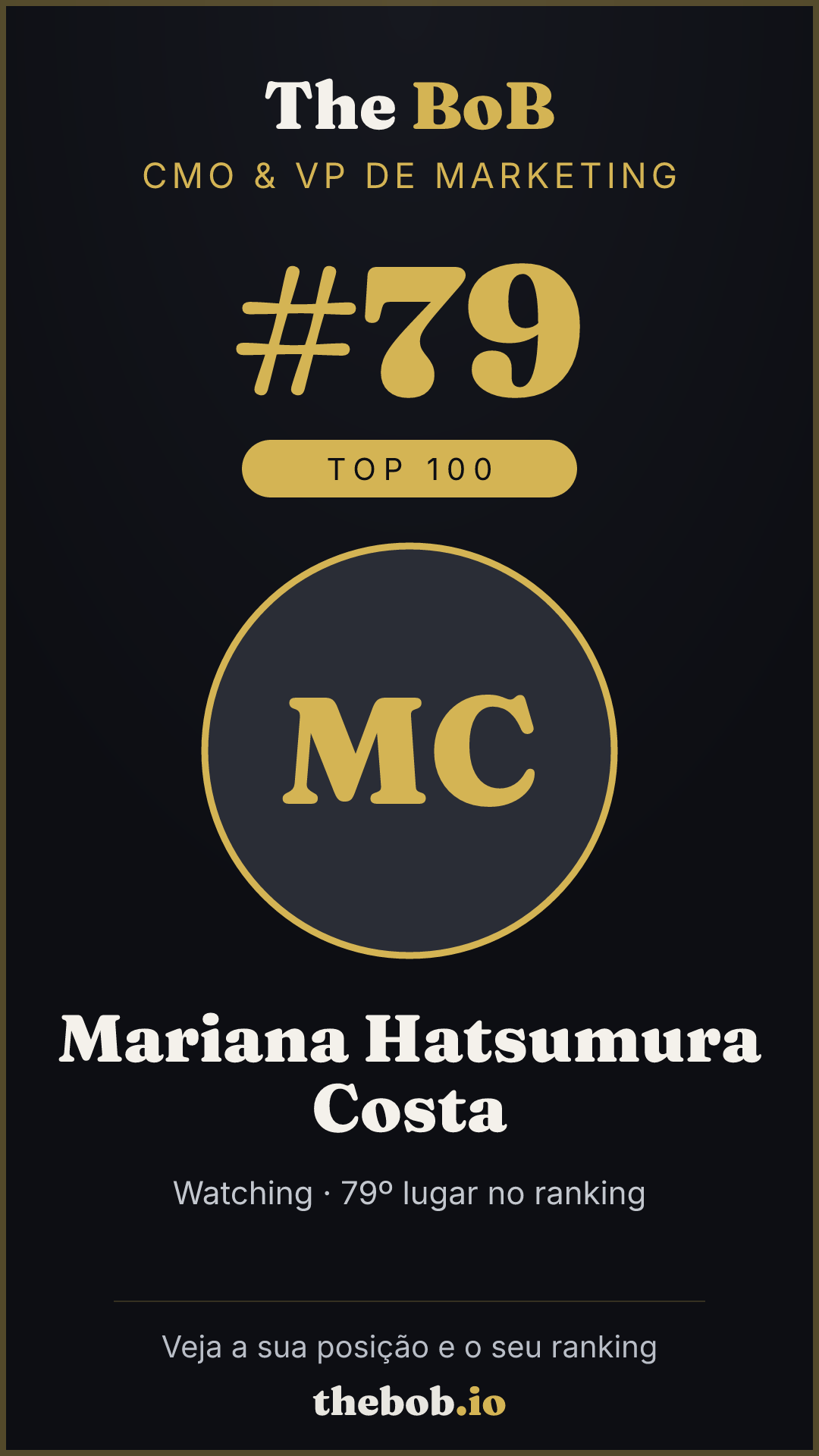 Selo The BoB · Mariana Hatsumura Costa