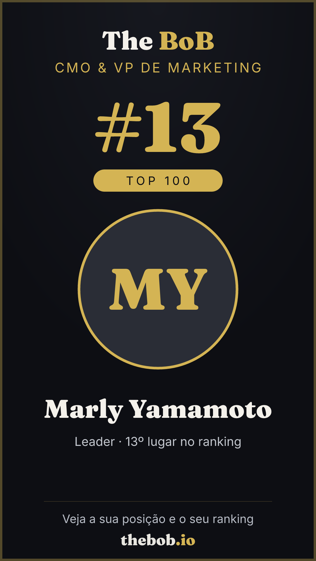 Selo The BoB · Marly Yamamoto