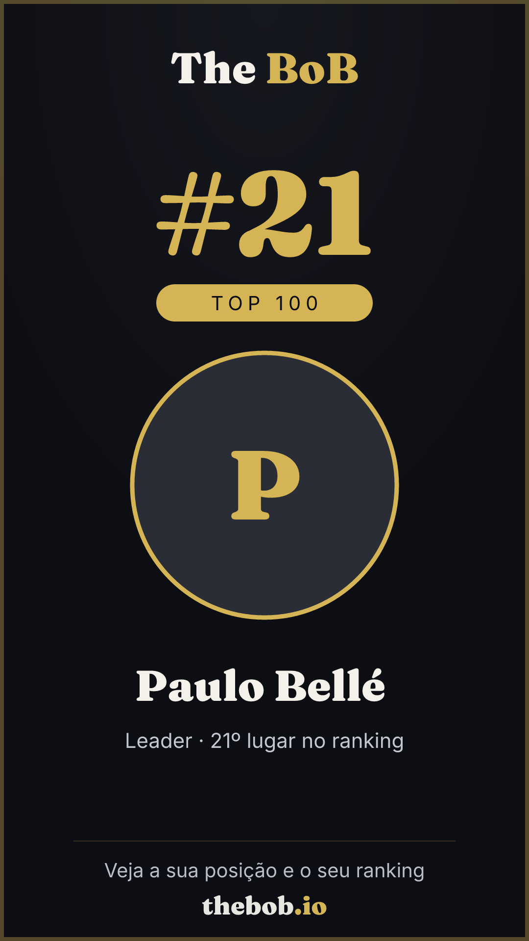 Selo The BoB · Paulo Bellé ️‍