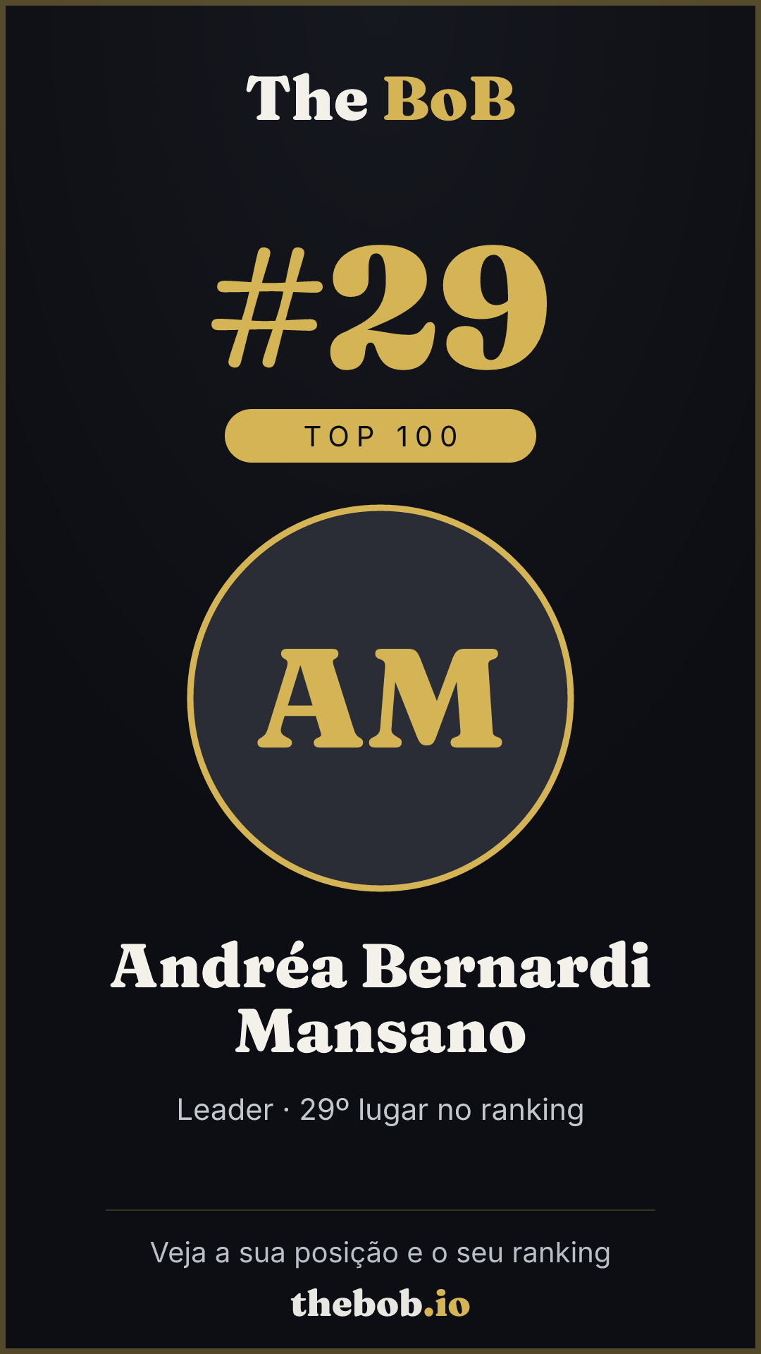Selo The BoB · Andréa Bernardi Mansano