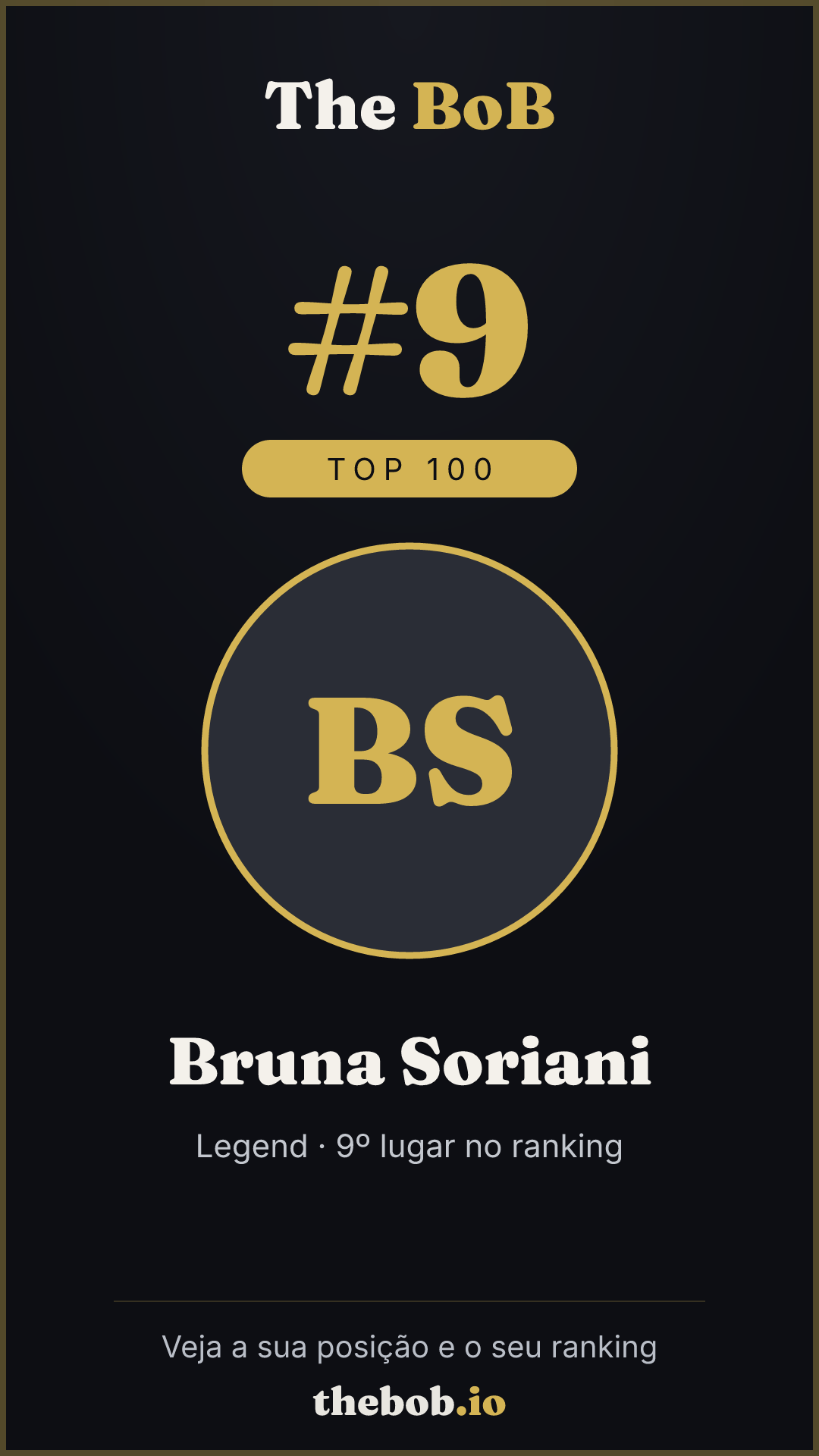 Selo The BoB · Bruna Soriani