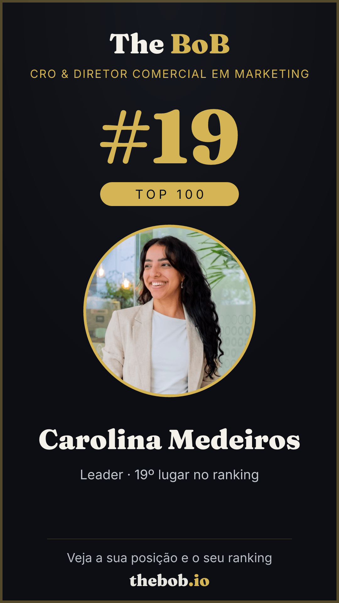 Selo The BoB · Carolina Medeiros