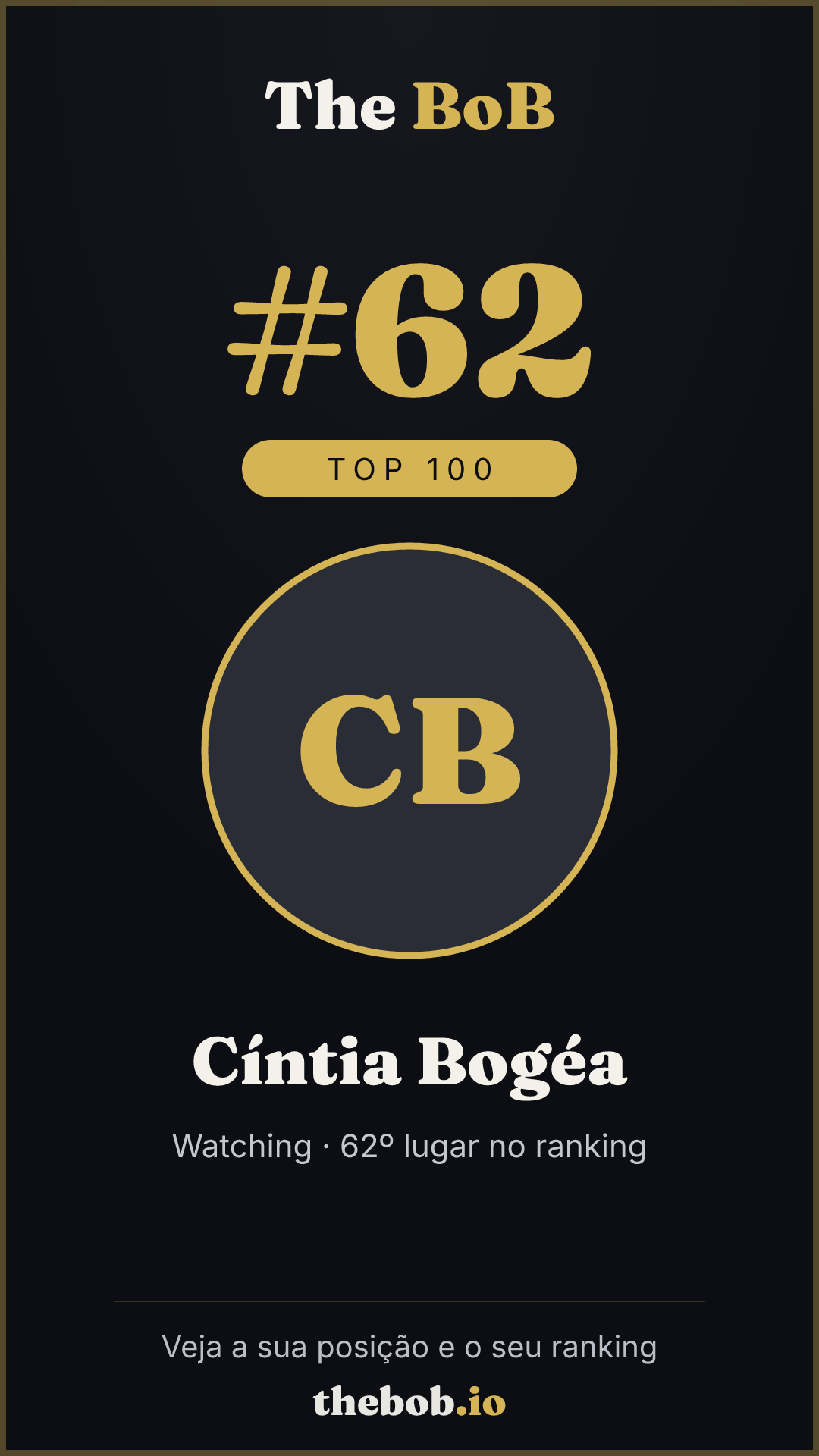 Selo The BoB · Cíntia Bogéa