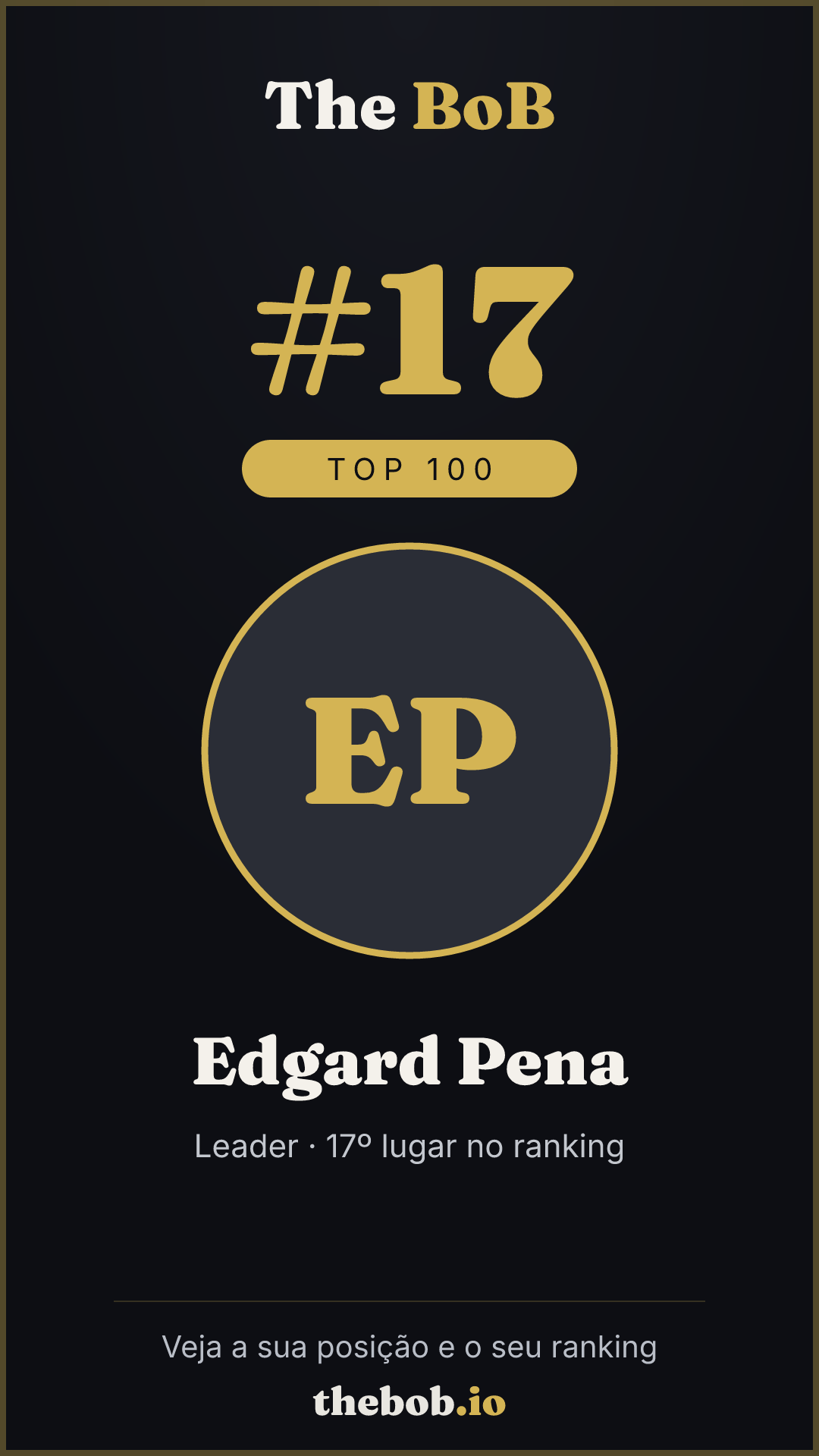 Selo The BoB · Edgard Pena