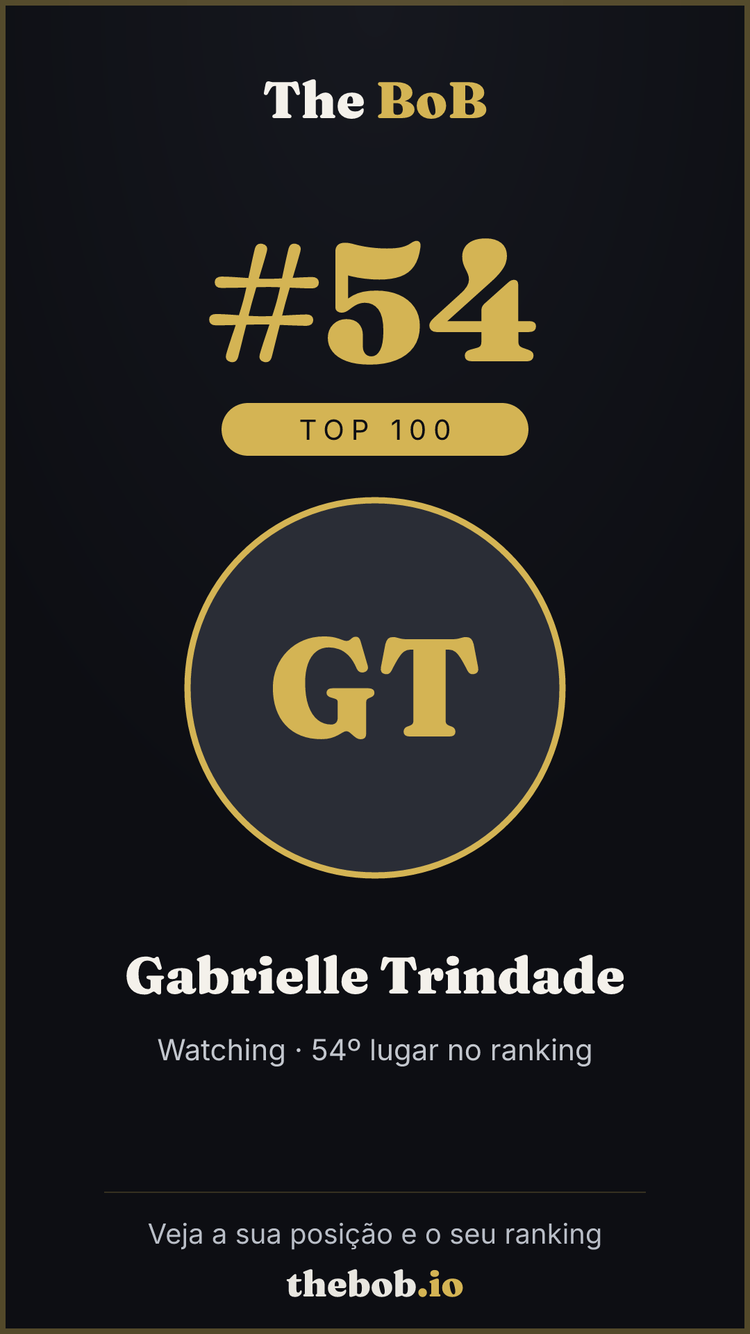 Selo The BoB · Gabrielle Trindade