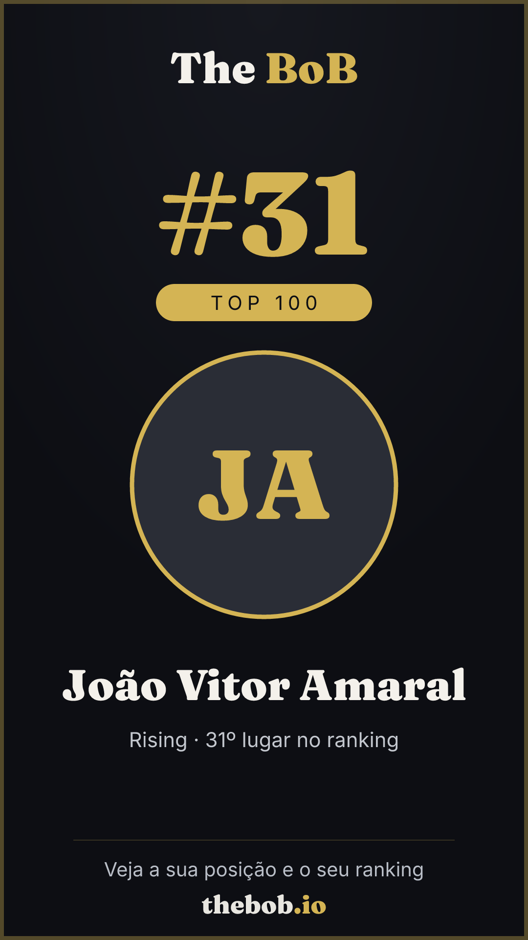 Selo The BoB · João Vitor Amaral
