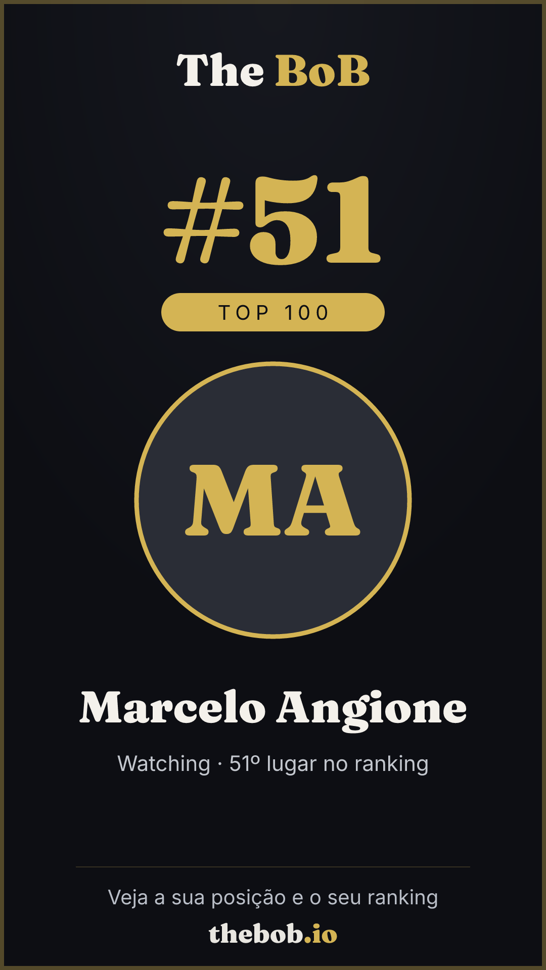 Selo The BoB · Marcelo Angione