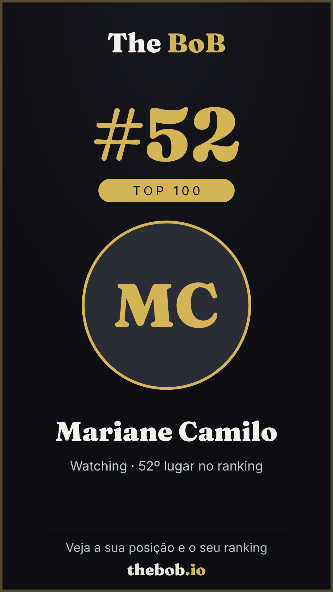 Selo The BoB · Mariane Camilo