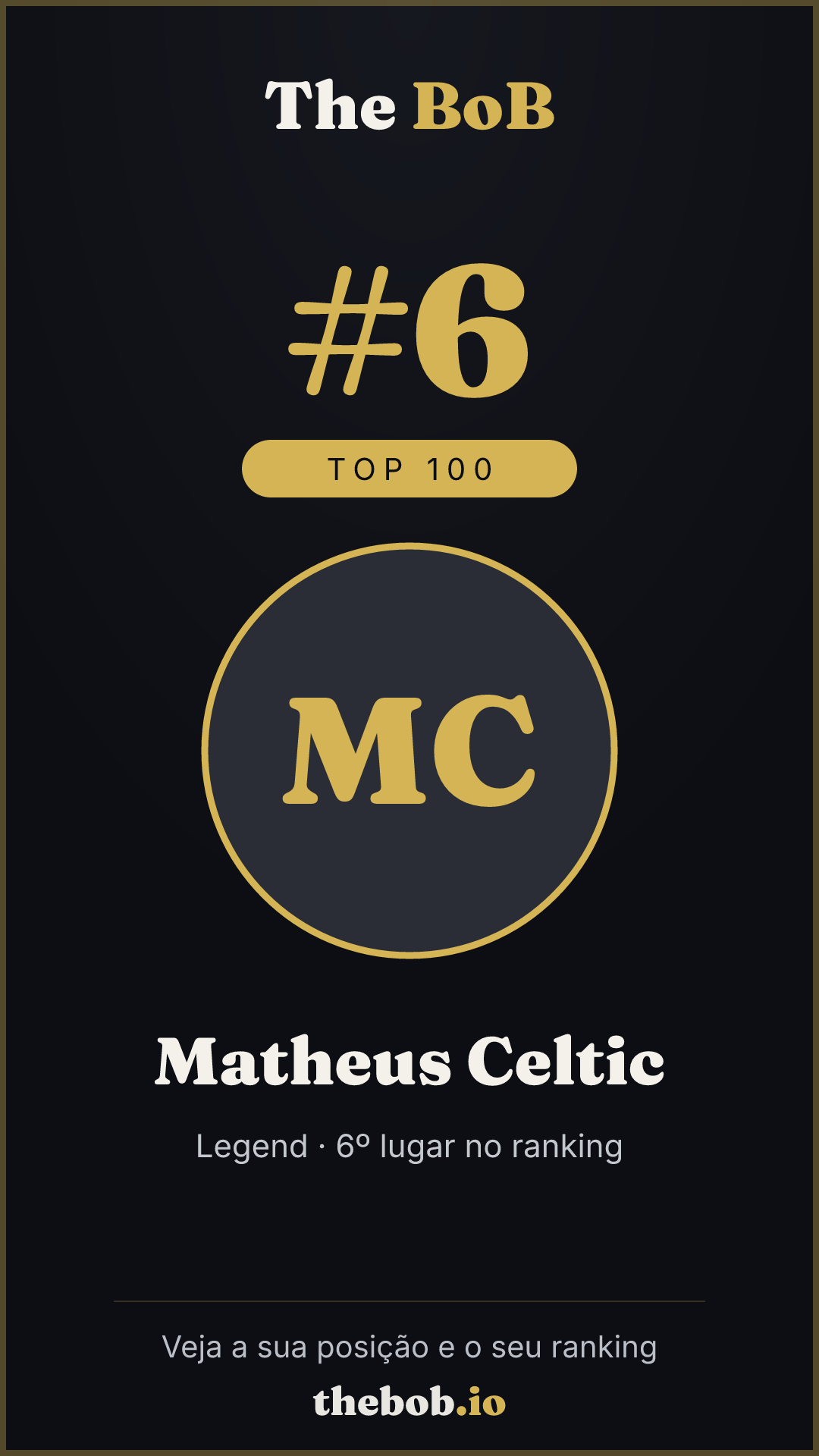 Selo The BoB · Matheus Celtic