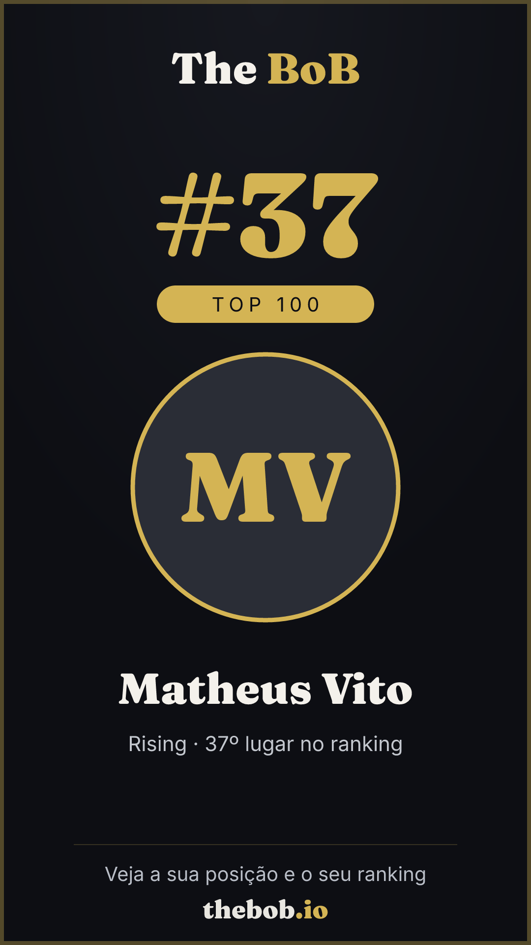 Selo The BoB · Matheus Vito