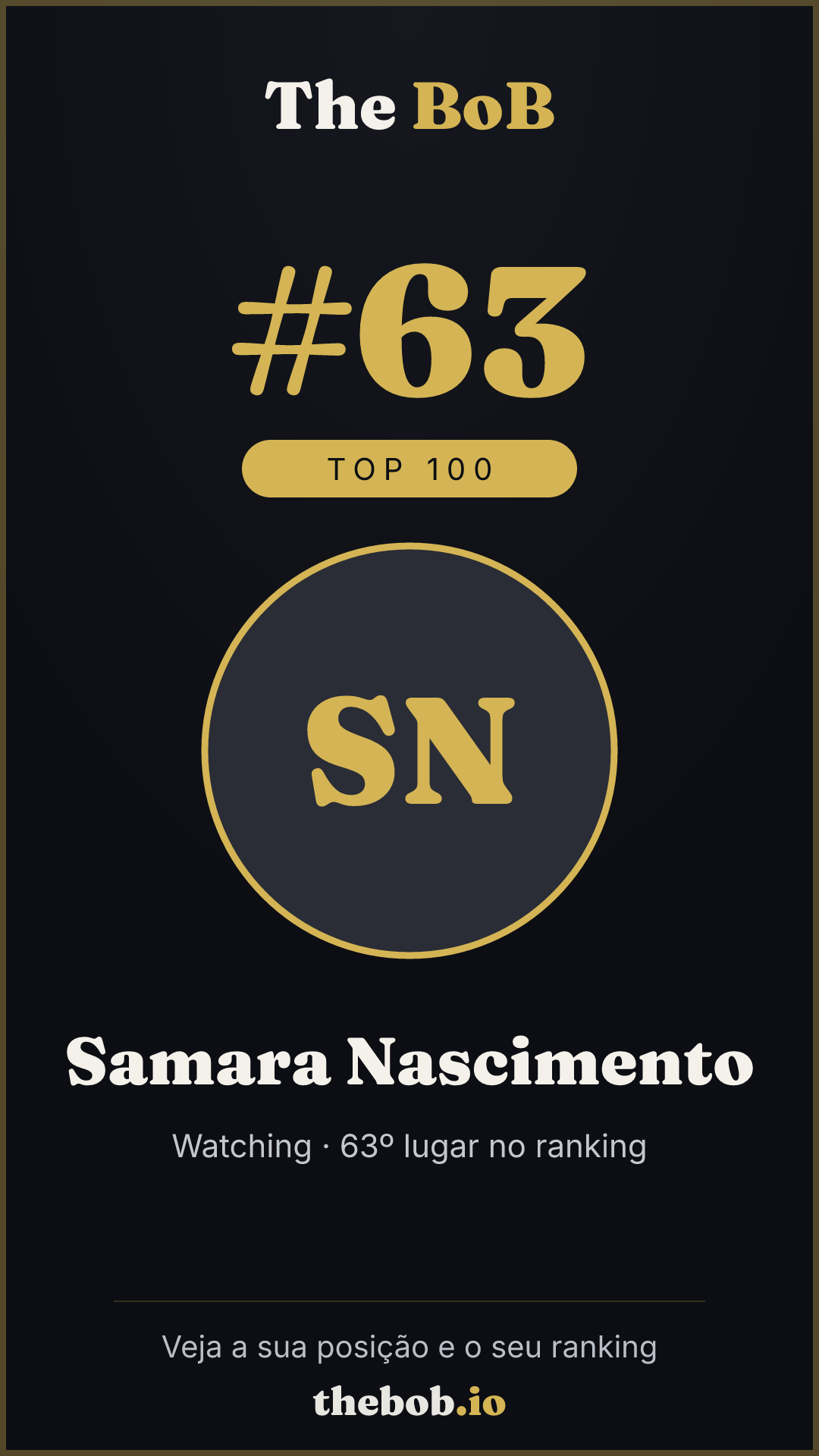 Selo The BoB · Samara Nascimento