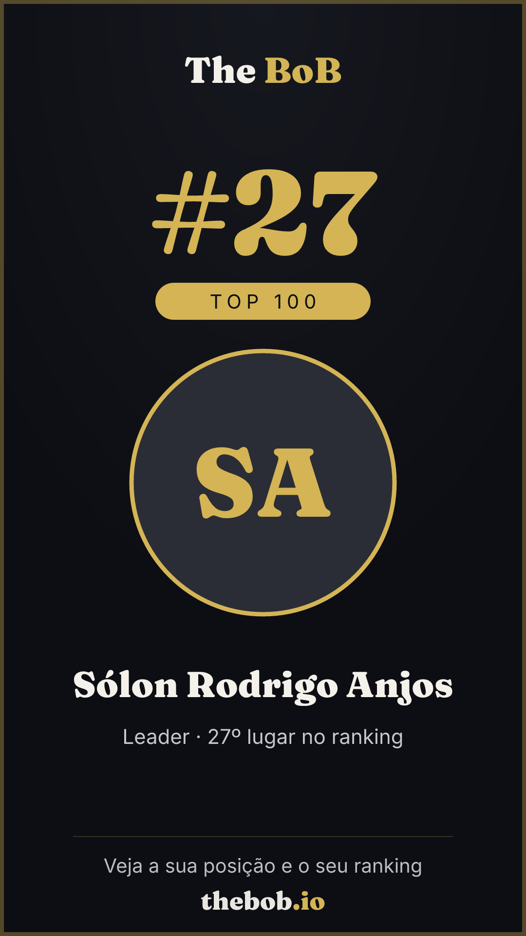 Selo The BoB · Sólon Rodrigo Anjos