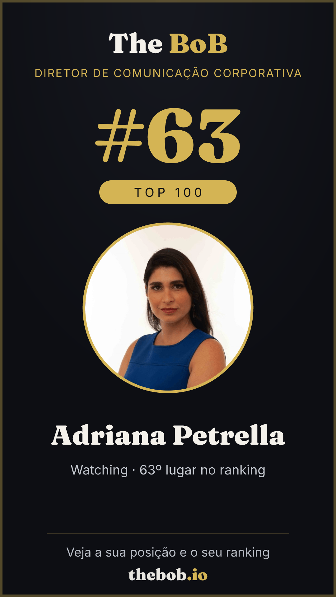 Selo The BoB · Adriana Petrella