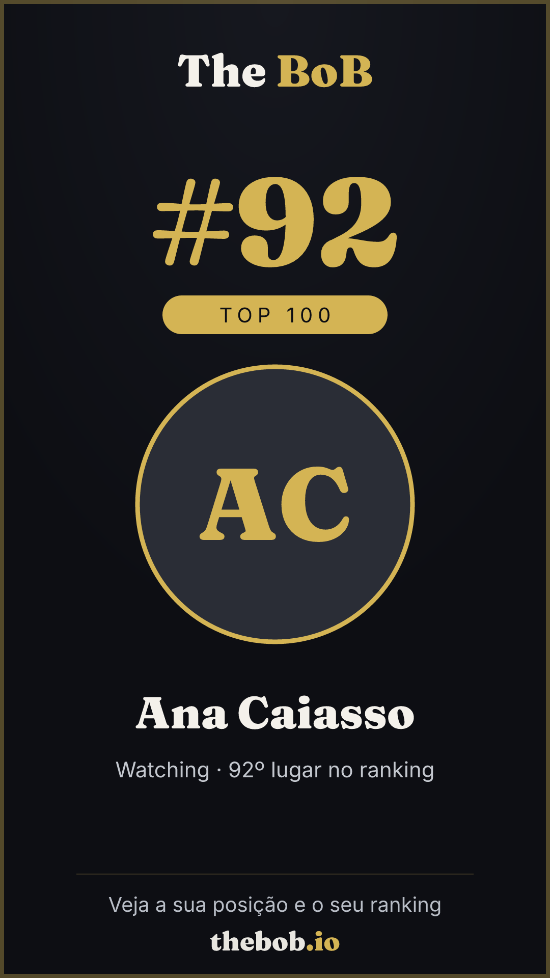 Selo The BoB · Ana Caiasso