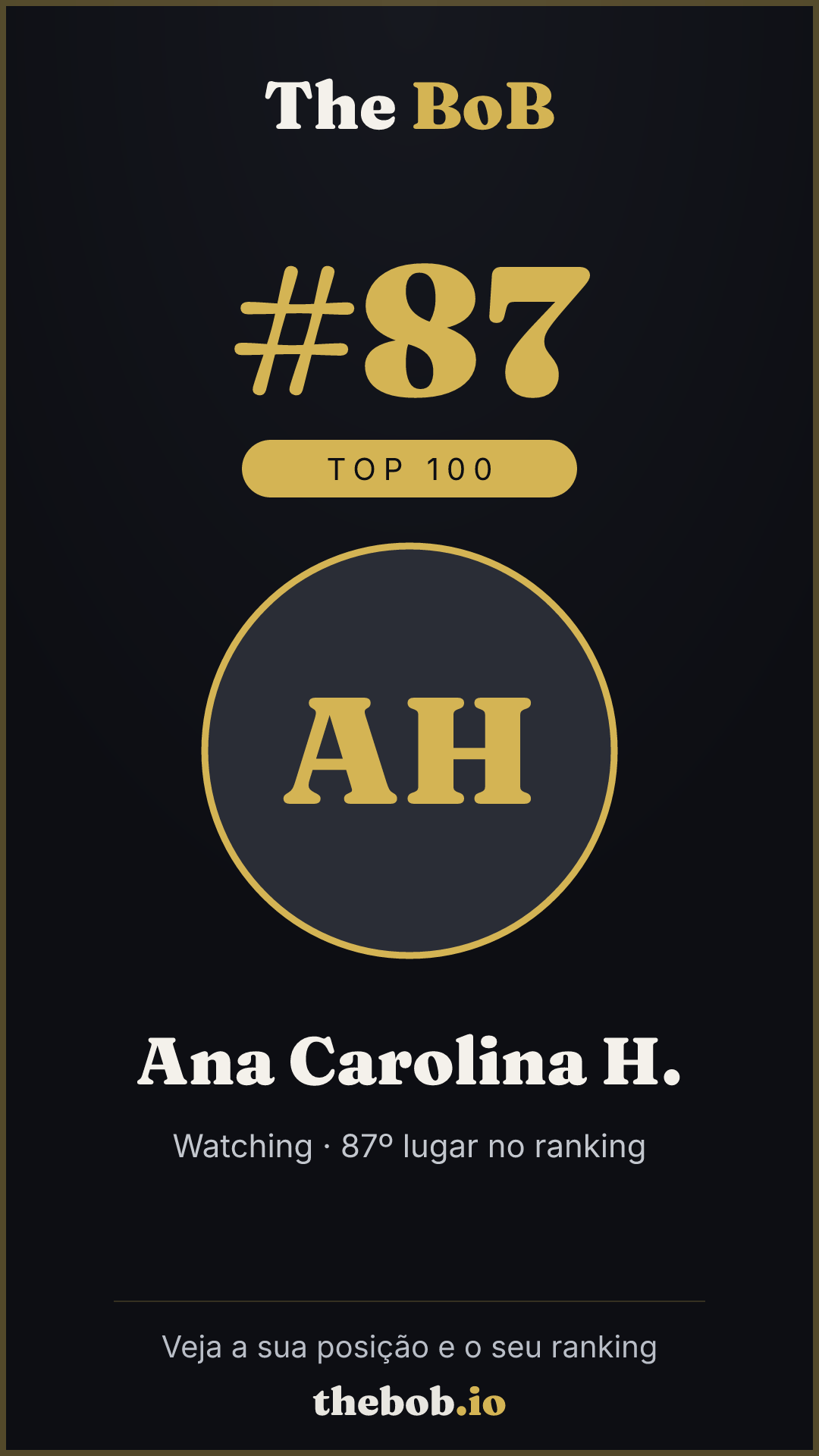 Selo The BoB · Ana Carolina H.