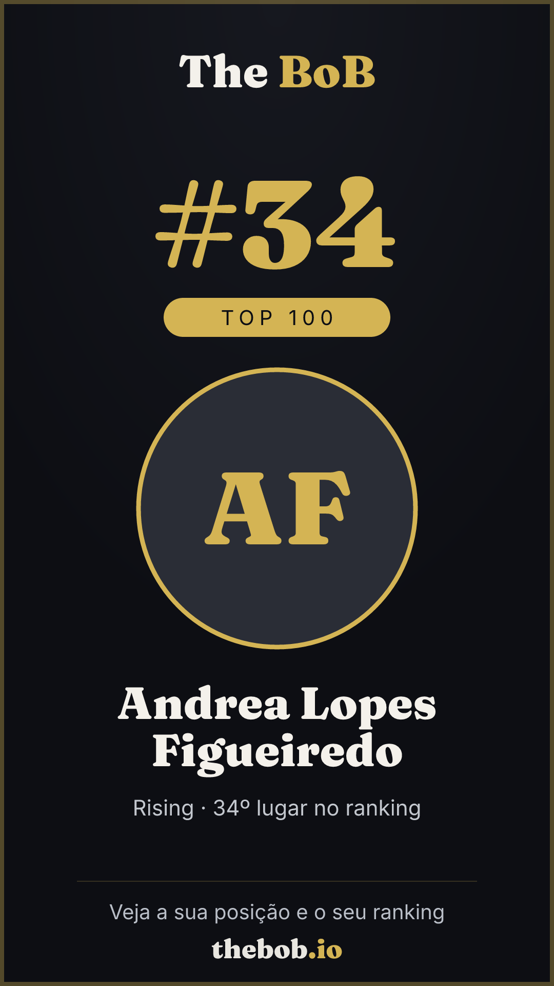 Selo The BoB · Andrea Lopes Figueiredo