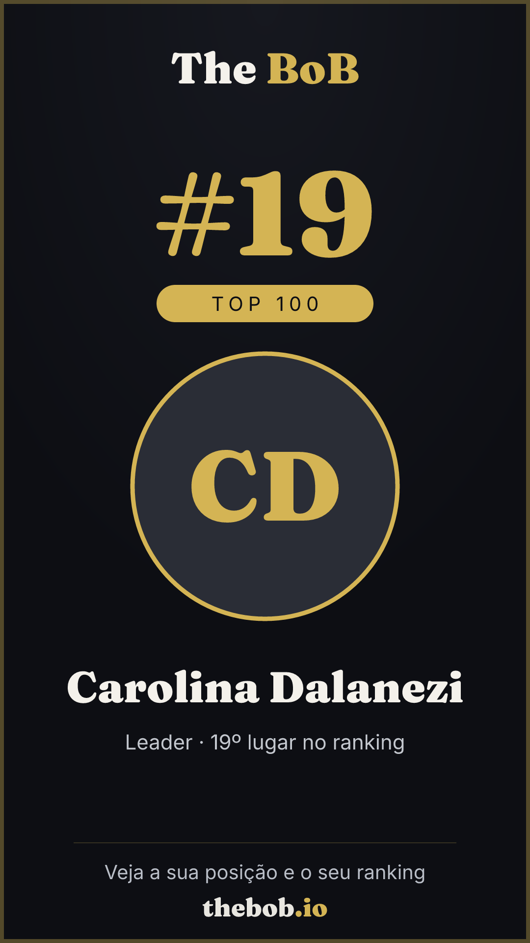 Selo The BoB · Carolina Dalanezi