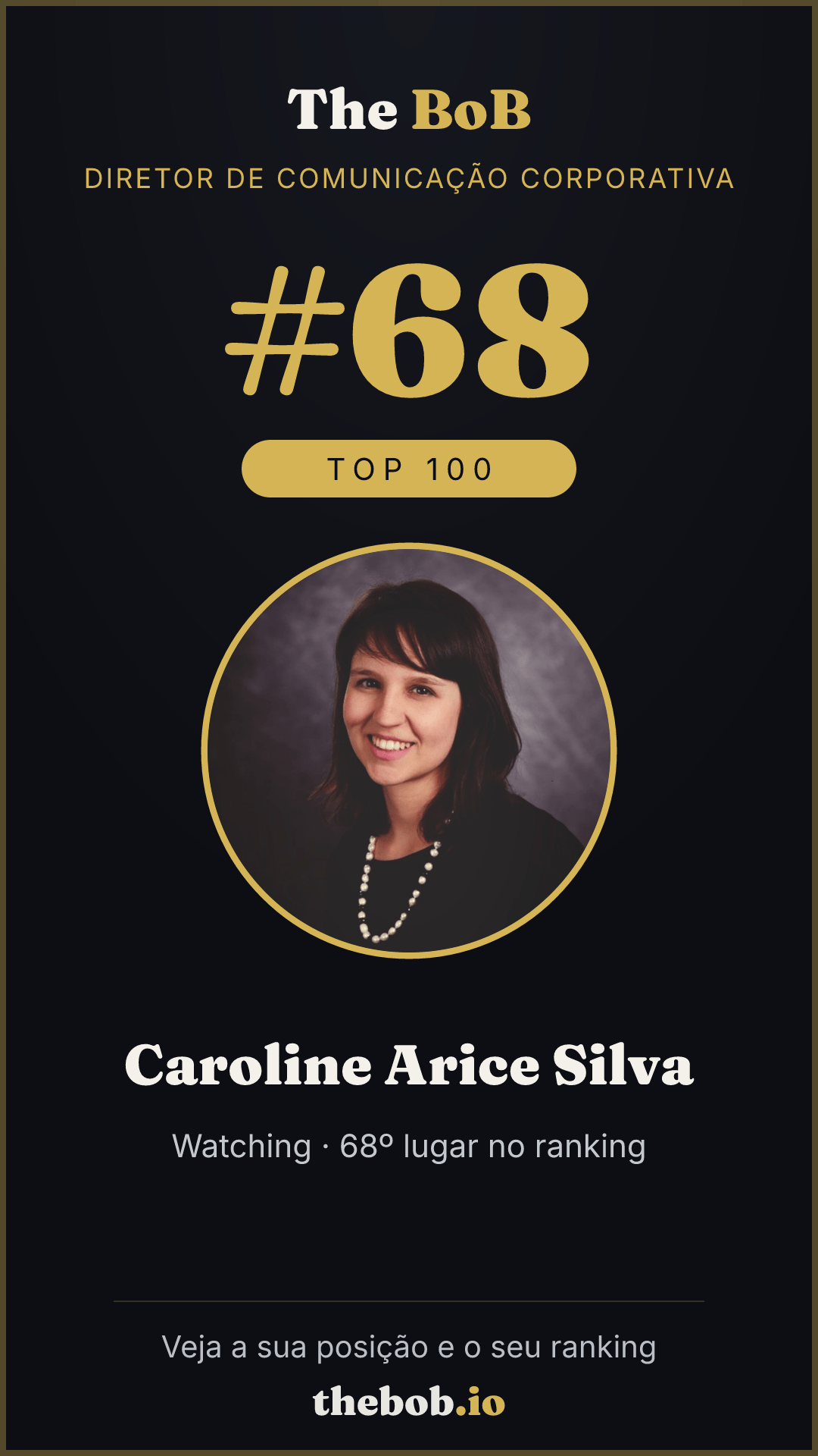 Selo The BoB · Caroline Arice Silva