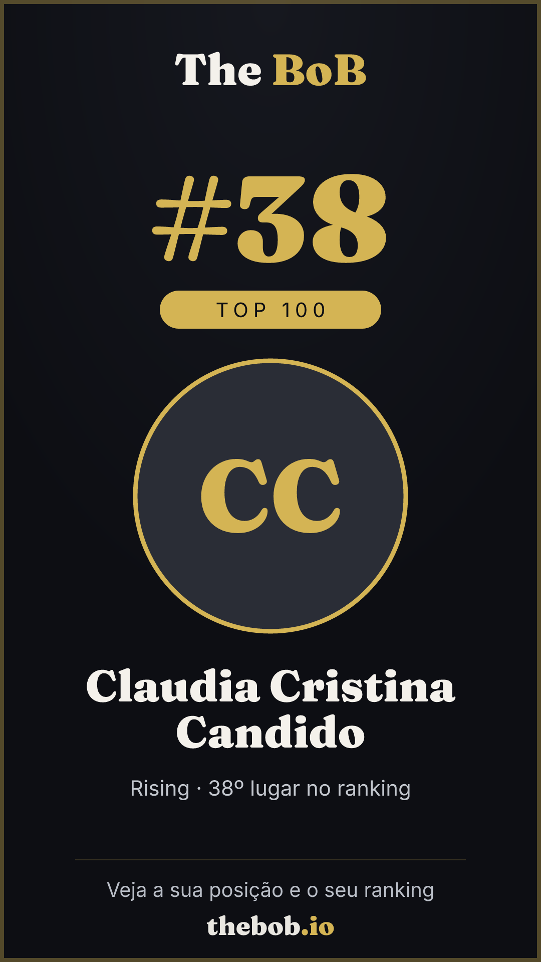 Selo The BoB · Claudia Cristina Candido