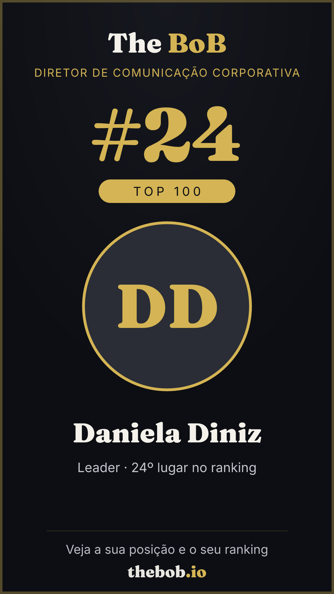 Selo The BoB · Daniela Diniz
