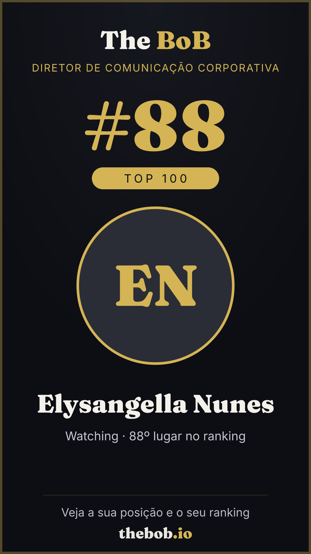 Selo The BoB · Elysangella Nunes