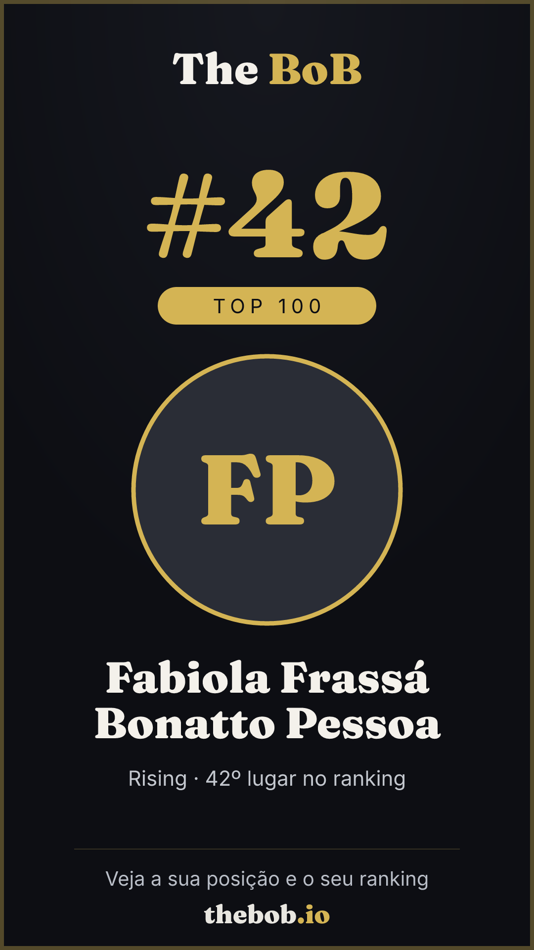 Selo The BoB · Fabiola Frassá Bonatto Pessoa