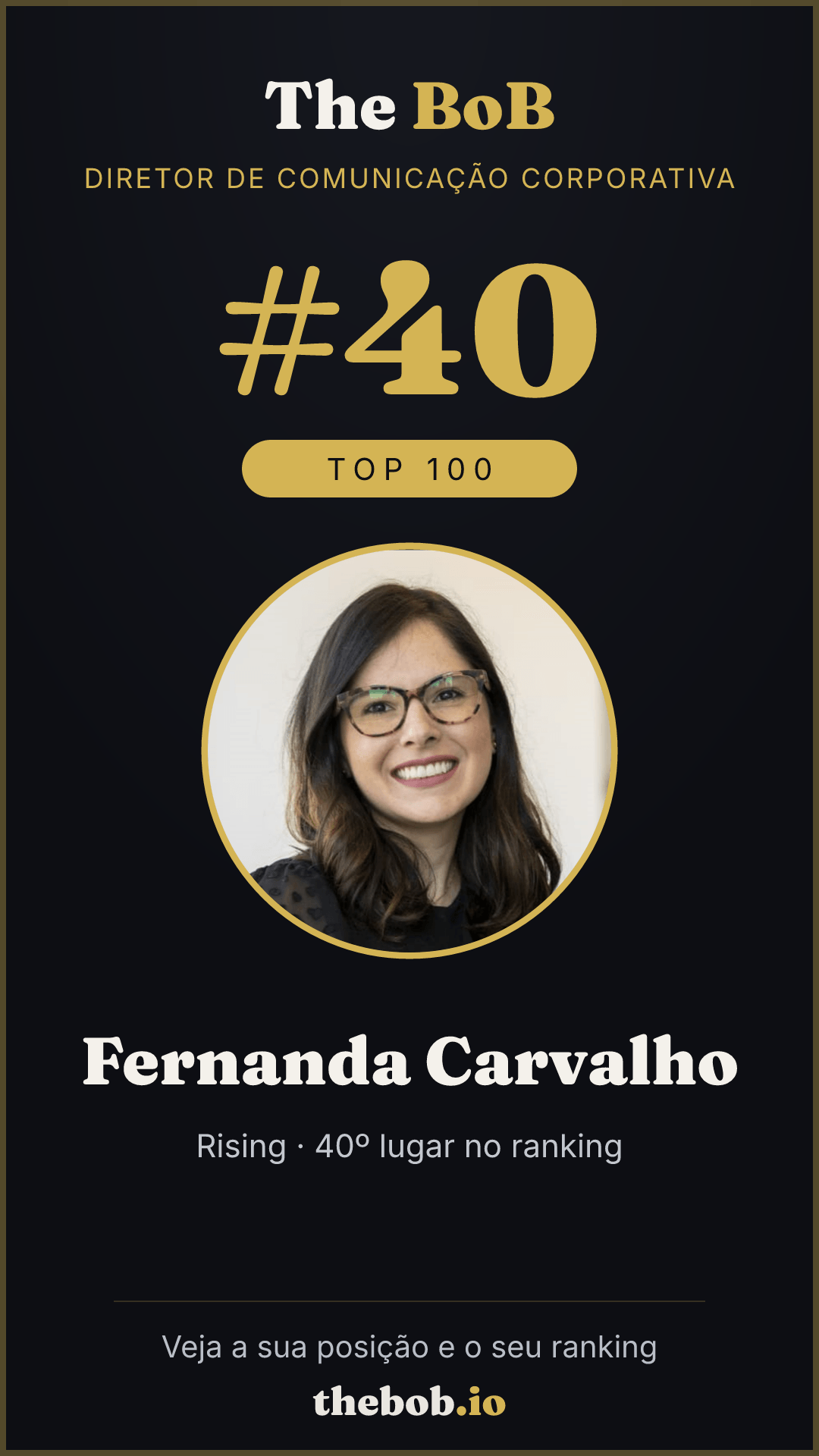 Selo The BoB · Fernanda Carvalho