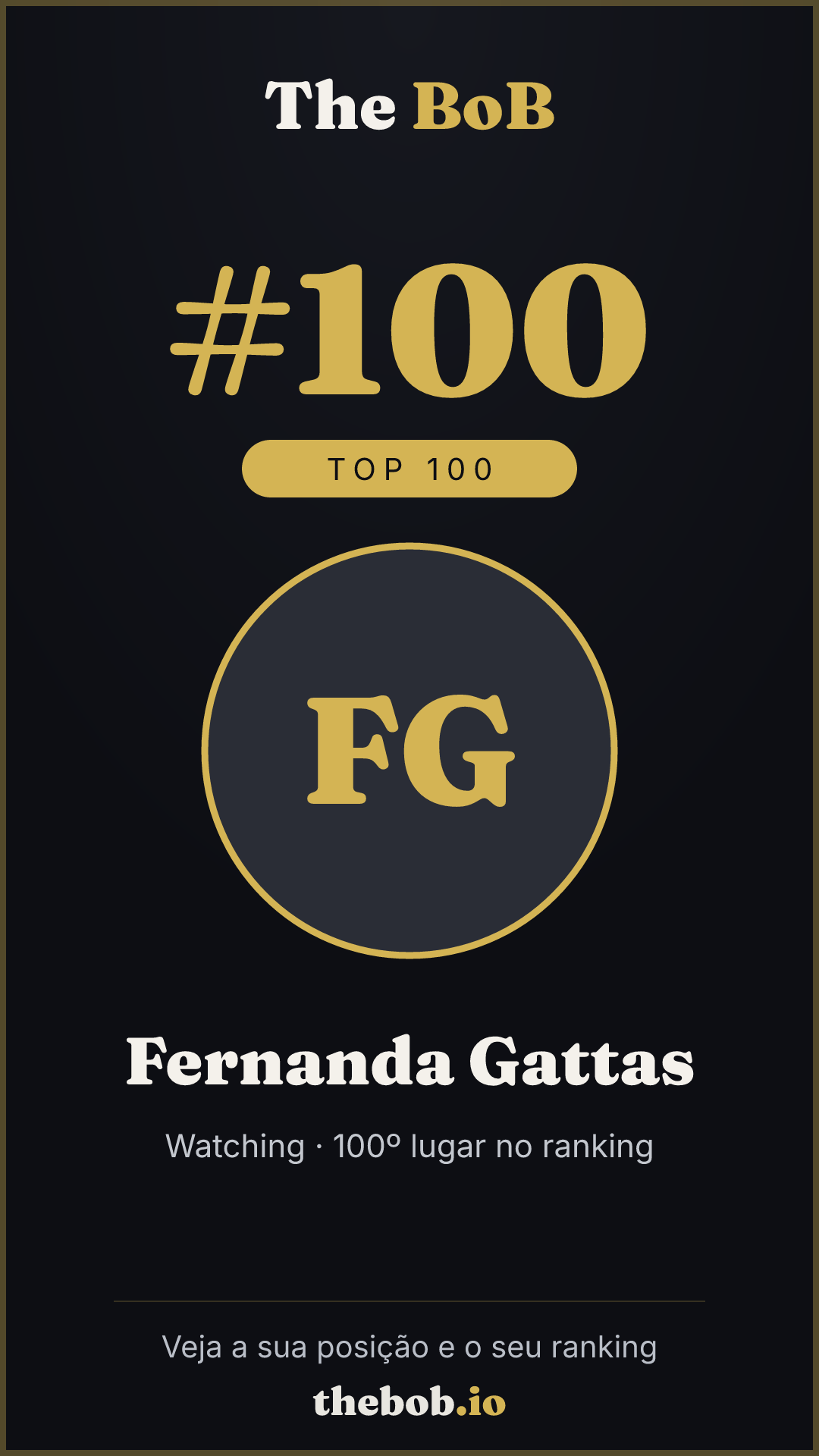 Selo The BoB · Fernanda Gattas
